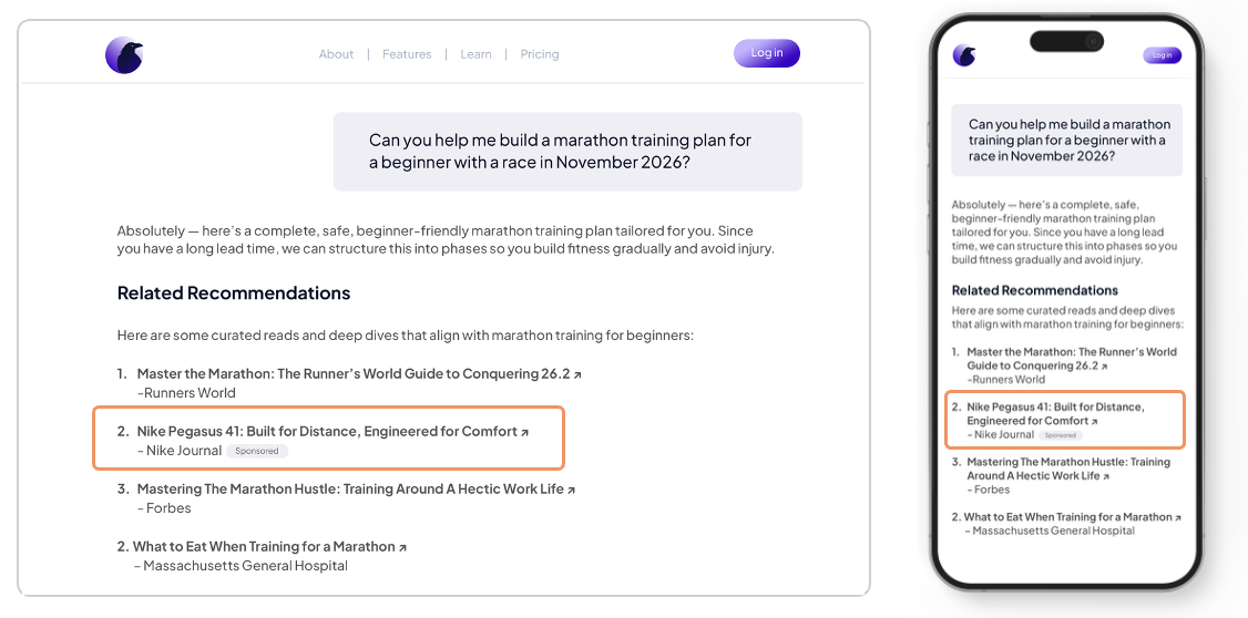 Inline Sponsored Message